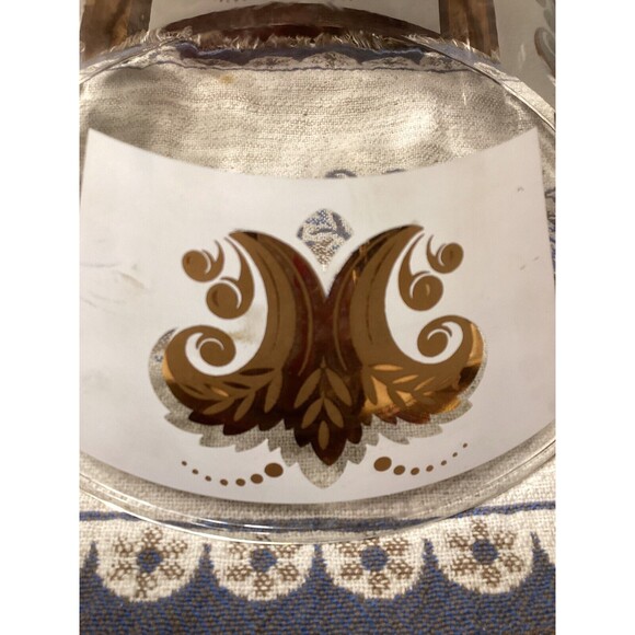 LIBBEY Gold Leaf Frosted Glass Chip And Dip Vintage Entertainment Bowl Set - Picture 4 of 11